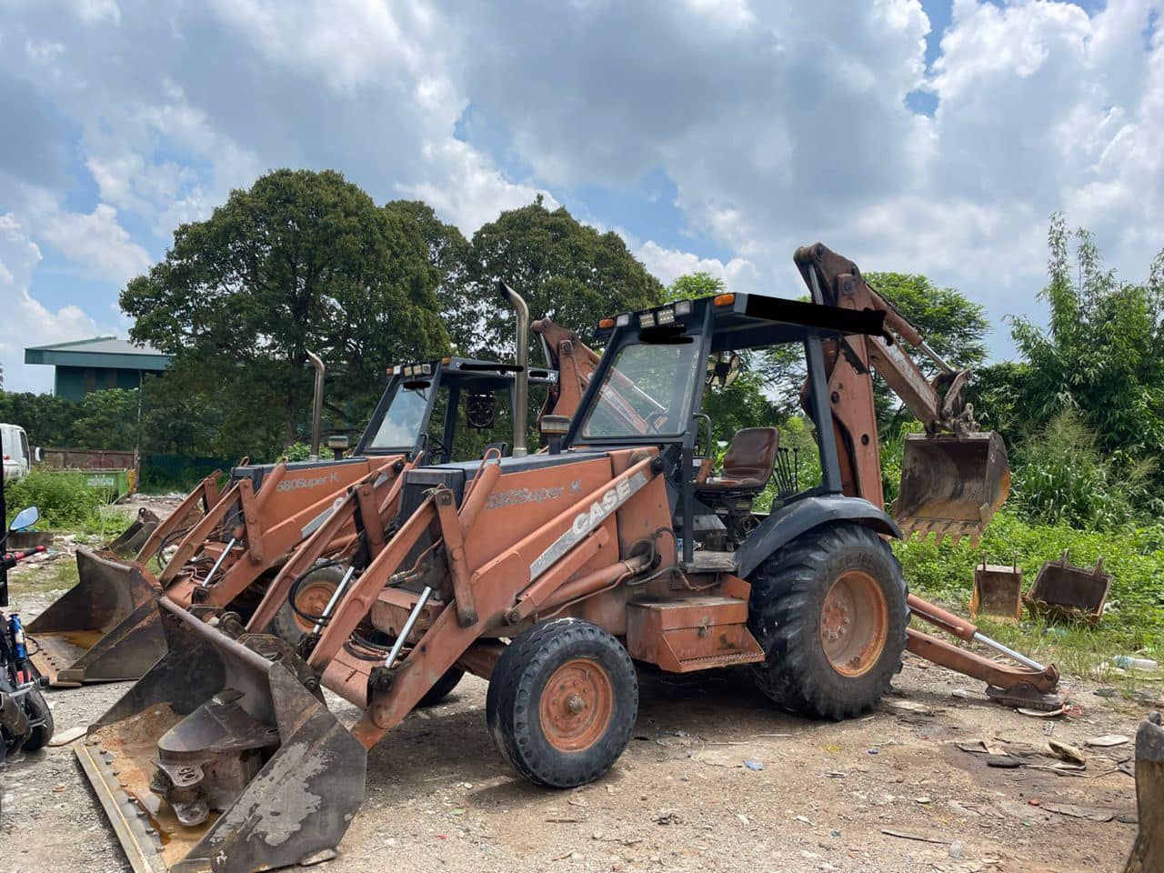 Construction vehicles with GPS installed